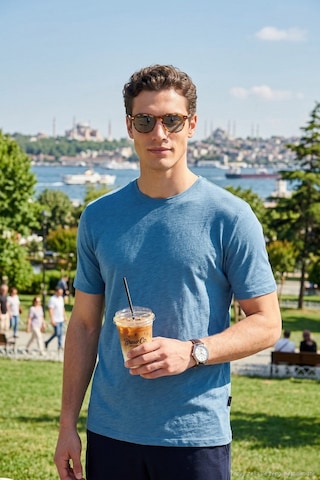 Buratti Bisiklet Yaka % 100 Pamuk Regular Fit Basic Erkek T Shirt 59020001 Mavi
