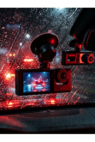 Bloom Picks 1080p Full Hd Dual Lens Araç İçi Kamera - 170 Geniş Açı Gece Görüşlü Yol Kayıt Cihazı