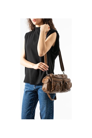 571 Collections Yıkanmış Deri Çok Cepli Omuz Kol Çantası Taba Model: 571-12o
