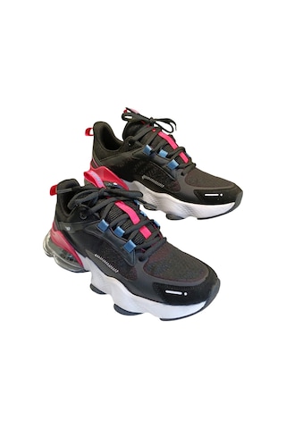 Jump 30906 Kadın Aırtube Taban Sneaker Ayakkabı Siyah / Fuşe Siyah - Fuşya