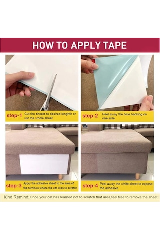 Geeroyoo Kediler İçin Çizik Önleyici Şeffaf Bant, Mobilya Koruyucu 8 Li Set - Koltuk, Kapı, Duvar, Halı Koruma
