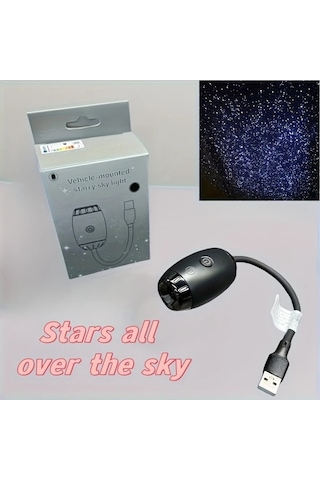 Willowhaven 1 Adet Yeni Geliştirilmiş Araba Projektör Lamba Usb İle Çalışan 360 Dönebilir Yıldızlı Gökyüzü Işığı Otomobil Yatak Odası Oturma Odası Parti Gece Lambası Hediye