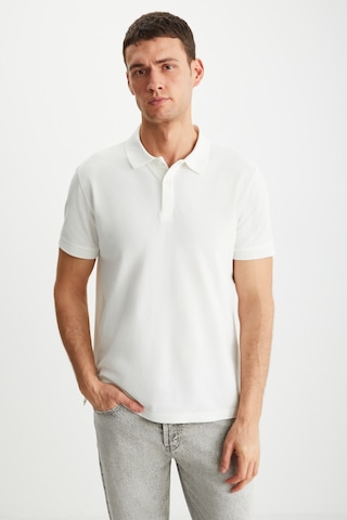 Grimelange Tarnex Erkek %100 Pamuk Kısa Kollu Regular Fit Ekru Polo Yaka T-shirt