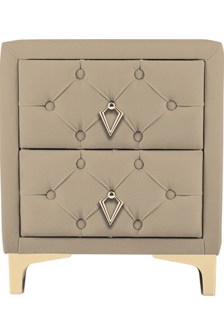 Ruby 2 Çekmeceli Komodin-gold Model Kapitoneli Yatak Odası Iki Çekmeceli Komodin&şifonyer Modelleri Bej