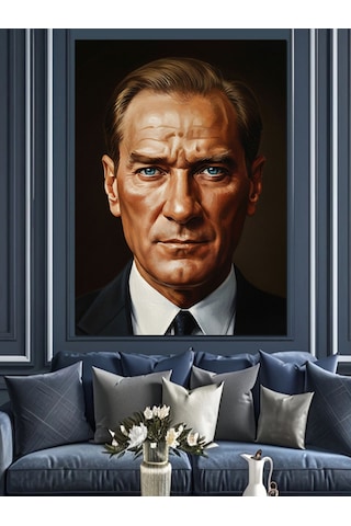 Ahşap Tablo Atatürk Mavi Göz Portresi