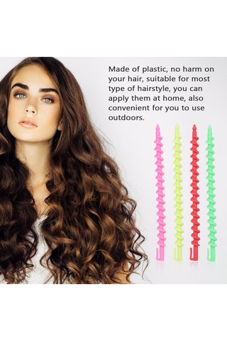 Dofolink 20 Adet Plastik Spiral Saç Perm Rodu - Salon Ve Ev Kullanıma Uygun - Zararsız Güzel Kıvırcıklar Oluşturucu Saç Araçları Çok Renkli