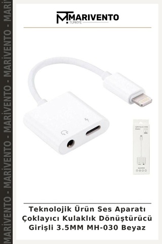 Teknolojik Ürün Ses Aparatı Çoklayıcı Kulaklık Dönüştürücü Girişli 3.5mm Mh-030 Beyaz