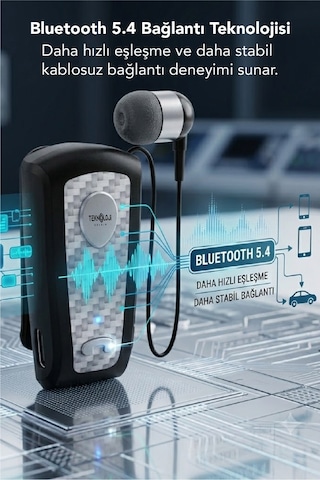 Lkb-38 Bluetooth Kulaklık V5.4, Geri Çekilebilir Makaralı, 1440 Saat Bekleme, Hd Ses, Gürültü Engelleme