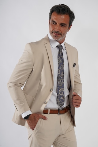 İntersivin Slim Fit Likralı Mikrofiber Kumaş Toprak Takım Elbise Toprak