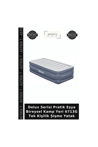 Delux Serisi Pratik Eşya Bireysel Kamp Yeri 6713g Tek Kişilik Şişme Yatak