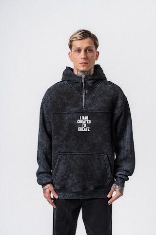 Respire Erkek Create Baskılı Kapüşonlu Oversize Hoodie Siyah