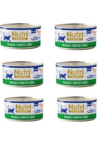 Nutri Feline Tahılsız Ton Balıklı, Tavuklu Ve Ciğerli Mousse Kedi Konservesi 70 Gr X 6 Adet - İpeksi Köpük Mama