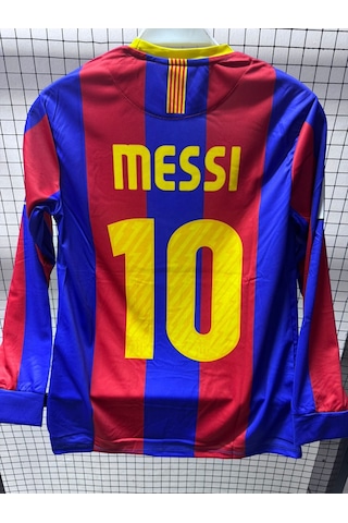 Barcelona Messi 10 Futbol Forması Retro Uzun Kol Çok Renkli Barcelona Messi 10 Futbol Forması Retro Uzun Kol Çok Renkli