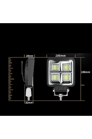 Off Road Geniş Açı 4 İnç 64 Led Projektör Çalışma Lambası