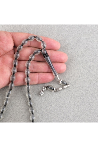 Kedigözü Alpaka Püsküllü Beyzi Kesim 7x11mm Tesbih- Siyah