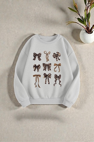 Uyguntarz Çok Renkli En Sevilen Kurdele Baskılı Sweatshirt 3'lü Fırsat Paketi