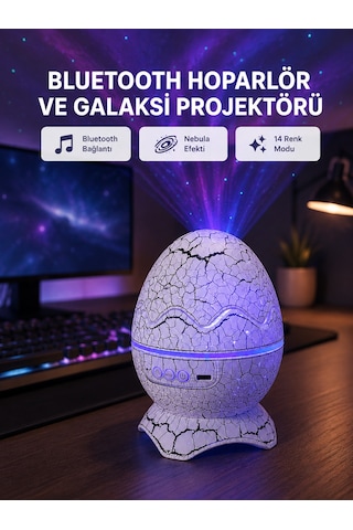 Dinozor Yumurta Gece Lambası Projektör 14 Renk Seçeneği 1200mah Battery
