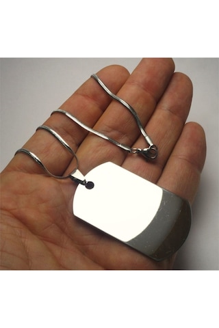 Asker Künyesi Çelik Erkek Kolye Snake Zincirli Sevgiliye Eşe Babaya Hediye Çelik Kolye Beyaz