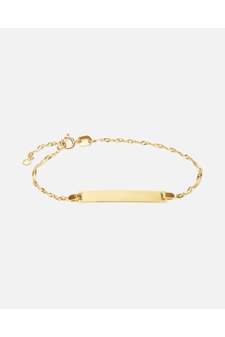 Favs 375er Gelbgold Çocuk Bilezik Kişiye Özel Tasarım Ve Uzatma Seçeneği İle 16 Cm Altın