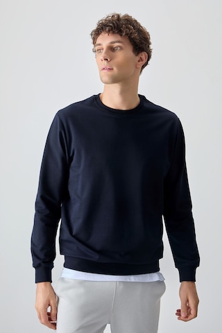 Tommy Life Lacivert Pamuk Yumuşak Dokulu Standart Fit Basic Erkek Sweatshirt - 88363 Lacivert