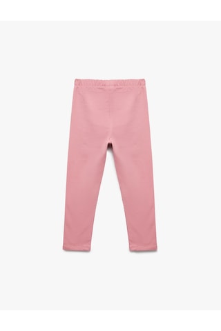 Koton Pamuklu Beli Lastikli Basic Tayt Pembe 6wmg40069ak Gül