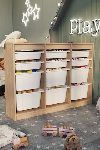 Bofigo 12 Sepetli Dolap Çok Amaçlı Dolap Oyuncak Dolabı Lara Safi