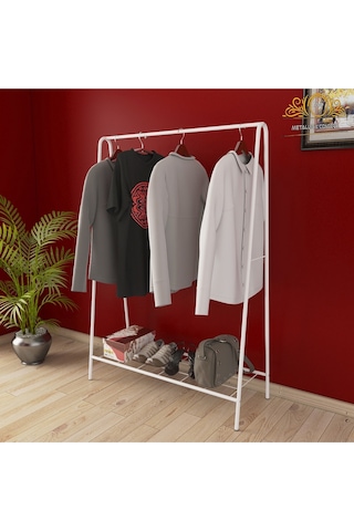 Oval Telli Beyaz Butik Askısı Konfeksiyon Askılık Elbise Askılığı Beyaz