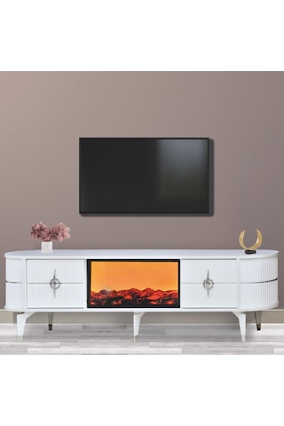 Maya Duvar Ünitesi - Beyaz Gümüş Beyaz - Gümüş