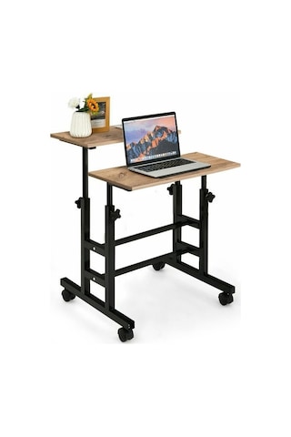 Yükseklik Ayarlı Bilgisayar/Laptop ve Çalışma Masası - Çam 70X60 Çam