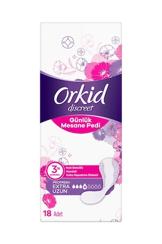 Orkid Discreet Profresh Günlük Mesane Pedi Extra Uzun 18'li