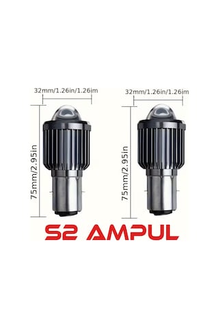 S2 Uyumlu Led Ampul Şimşek Etkili Sarı-beyaz Csp Led S2 Uzun Kısa Otomobil Araç Motosiklet Mercekli Far