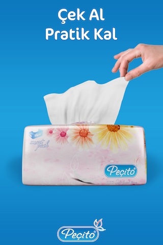 Peçito Premium Çift Katlı Pratik Mendil Toplam 5 x 275'li