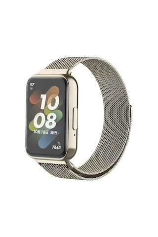 Ekılıf - Samsung Watch Fit 3 Uyumlu - Kordon Metal Kordon Krd-01 - Siyah