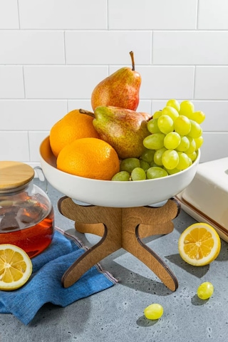 H&t Wood Sıcak Yemekler İçin Ayaklı Servis Standı 1 Adet 257576292 Açık Kahverengi