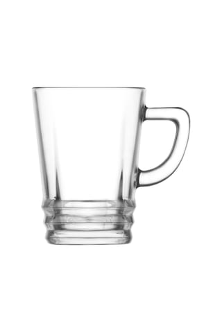 LAV Elegan Cam Fincan 6 Kişilik 225 ml Kulplu (Kahve/Çay Bardağı)