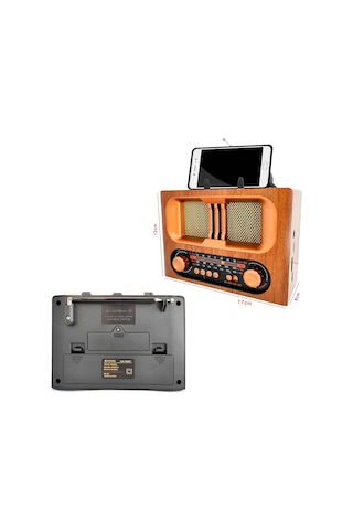 Cameron CM-1965BT Nostalji Şarjlı Pilli Bt/Usb/Sd/Aux/Fm Telefon Standlı Portatif Radyo