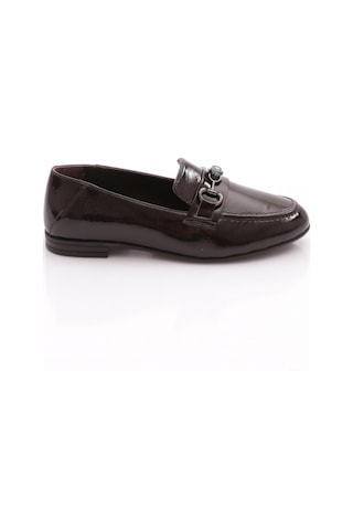 Dgn 616 Kadın Loafer Ayakkabı Kahve Rugan