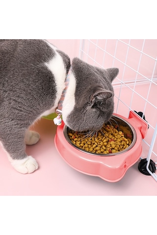 Sones Evcil Hayvan Mama Kasesi Köpek Kafesi Asılı Paslanmaz Çelik Sabit Kase