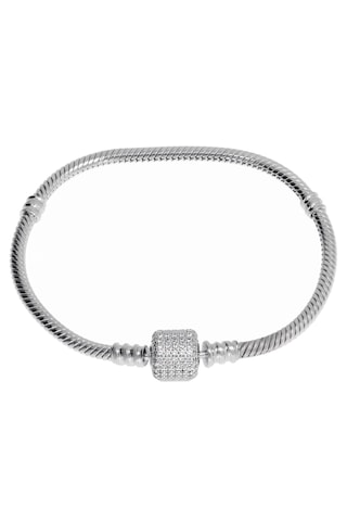 Kadın Taşlı Model Charm İçin Uygun Gümüş Bileklik 21 Cm Gümüş