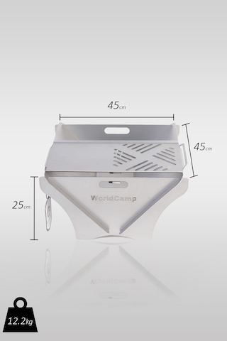 Duble Boy Portatif Mangal Ateş Kutusu Gri