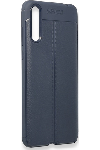 Newface - 637 - Huawei P Smart S Kılıf Focus Derili Silikon - Csmo-tex - - Lacivert