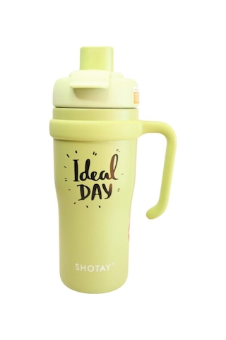 Shotay St-8918 Çift Kullanım Pipetli/rahat İçim Yeşil 720ml Çelik Termos Diğer