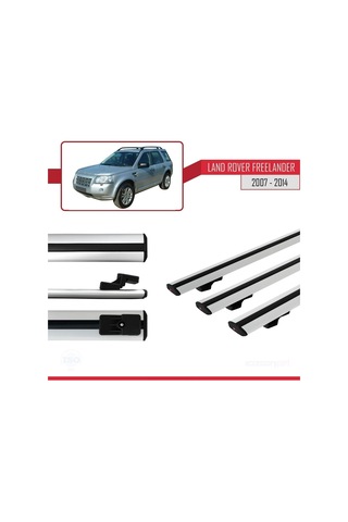 Land Rover Freelander 2007-2014 Arası İle Uyumlu Basic Model Ara Atkı Tavan Barı Gri 3 Adet