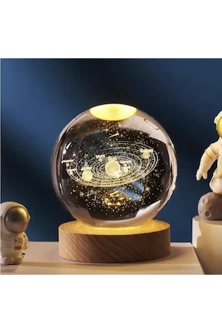 3d Işıklı Güneş Sistemi Led Kristal Küre-1267 Çok Renkli