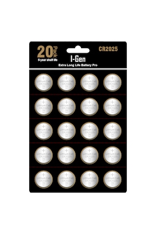 I-Gen CR2025 Pil 20'lİ Paket Lityum Düğme Pil 3V 2025