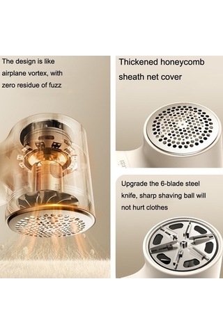 Dancemonkey Joyroom Jr-cy517 Usb Elbise Tüy Düzeltici - Ev Tipi Tüy Temizleme, Bıçak Başlı Beyaz Beyaz