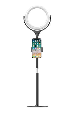 Zore F-537 Işıklı Tripod Telefon Tutucu Ring Light Siyah