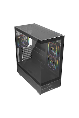 Fazeon F17 750w 80+ Bronze Tempered Glass Mesh 3x Argb Fanli Usb 3.0 Siyah Atx Bilgisayar Kasasi