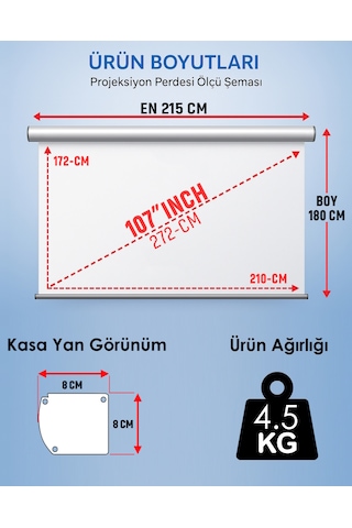 Gölge Stor Şarjlı En 215 Cm Boy 180 Cm Yeni Akıllı Kumaş Teknolojisi Işık Geçirmez Projeksiyon Perdesi