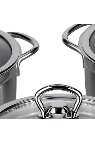 Amboss Saphire Cam Kapaklı 6 Parça Tencere Seti Sap-4059